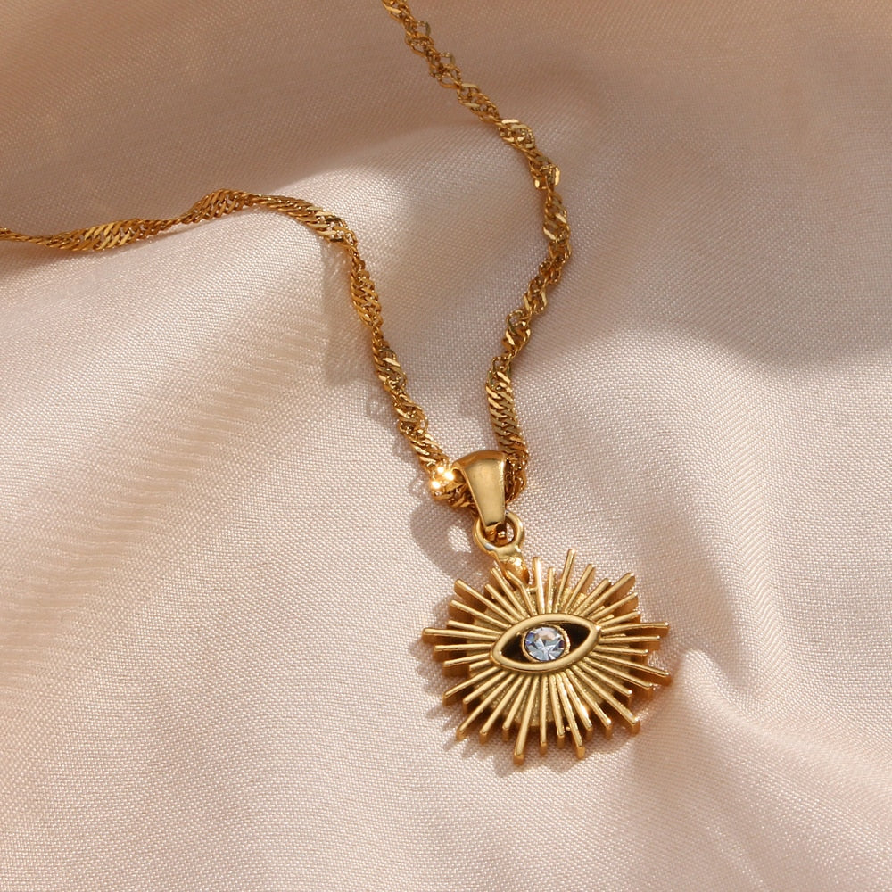 Evil Eye Sun Light • Necklace