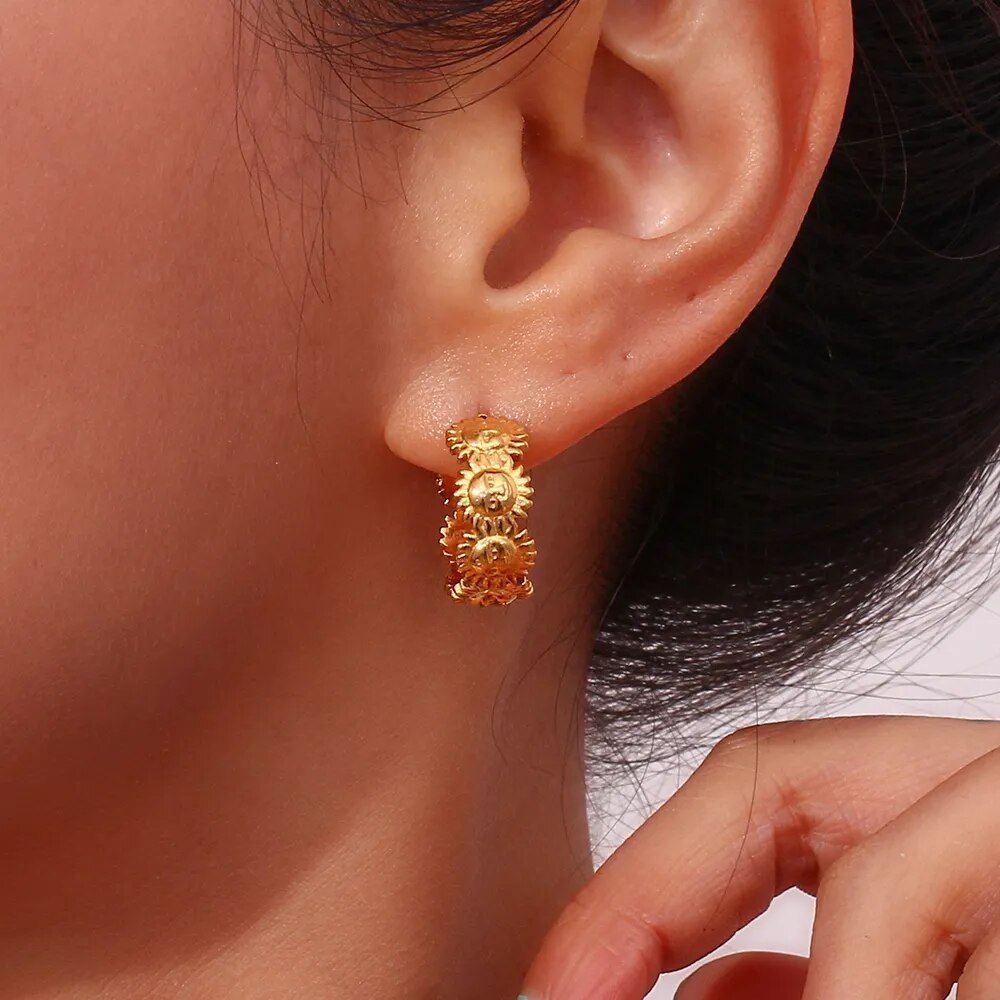 Baby Sun Hoop Earrings